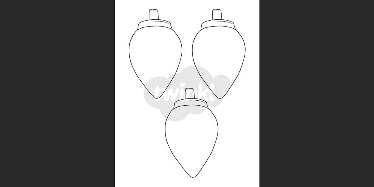 printable christmas light bulb template