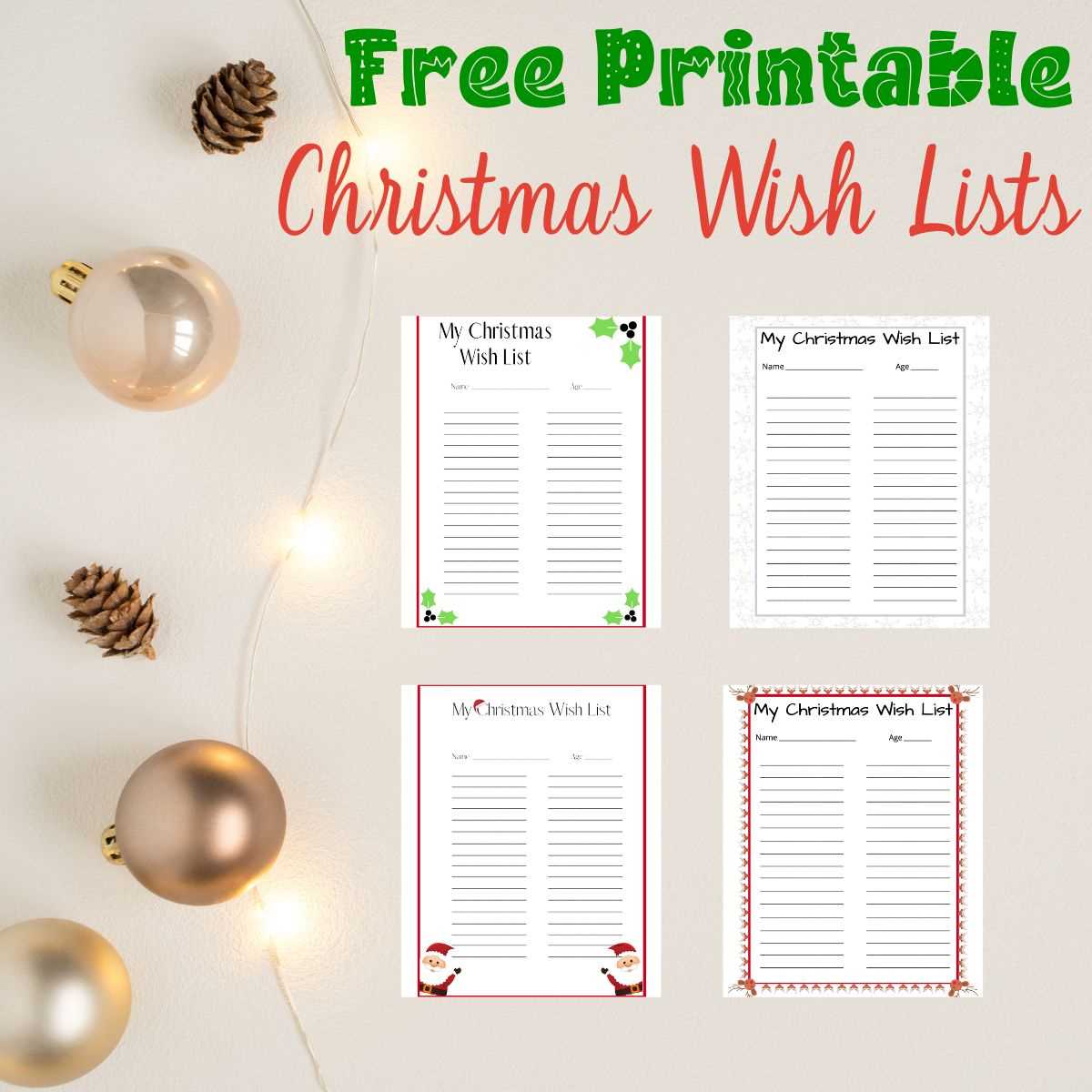 printable christmas list free