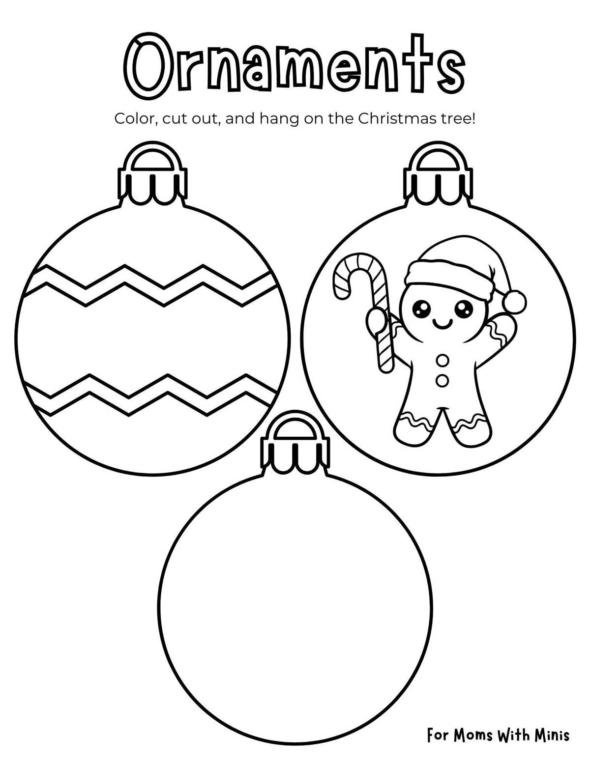 printable christmas ornaments coloring pages