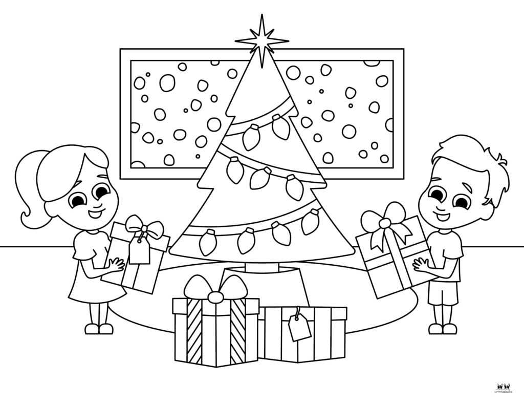 printable christmas presents coloring pages