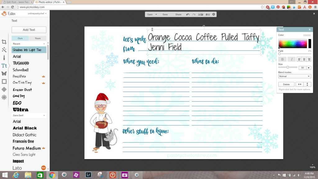 printable christmas recipe cards