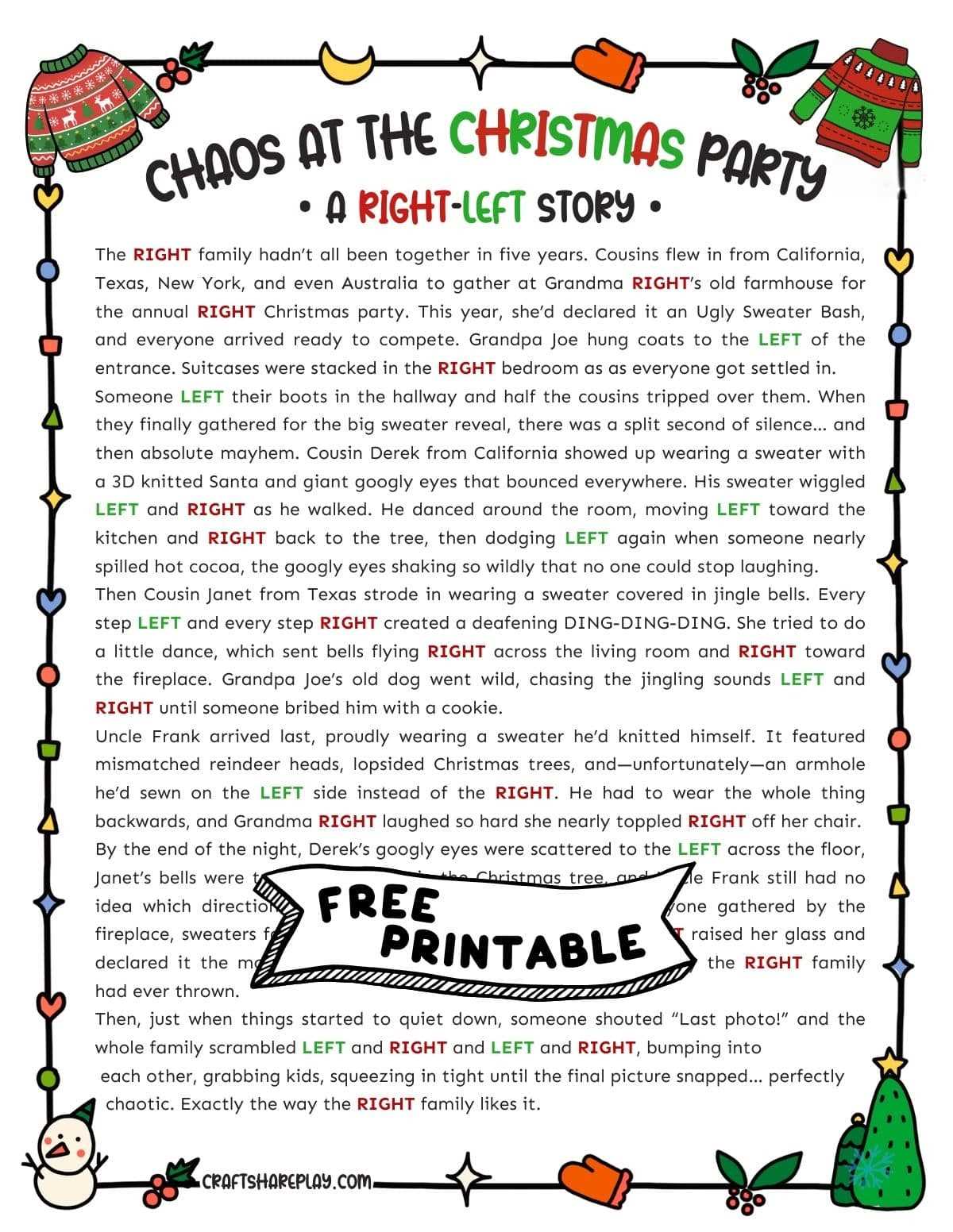 printable christmas stories