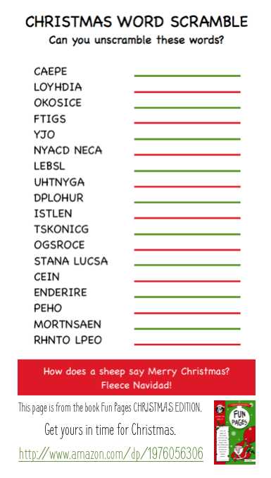 printable christmas word scramble