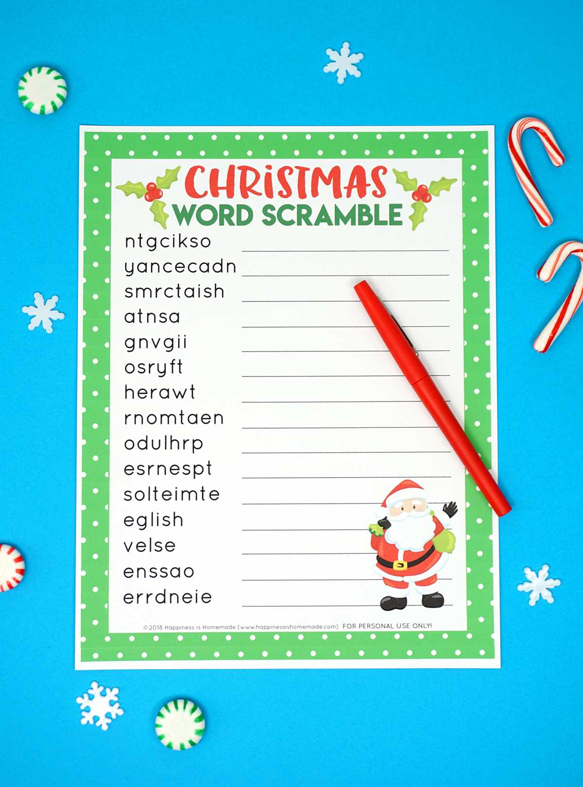 printable christmas words