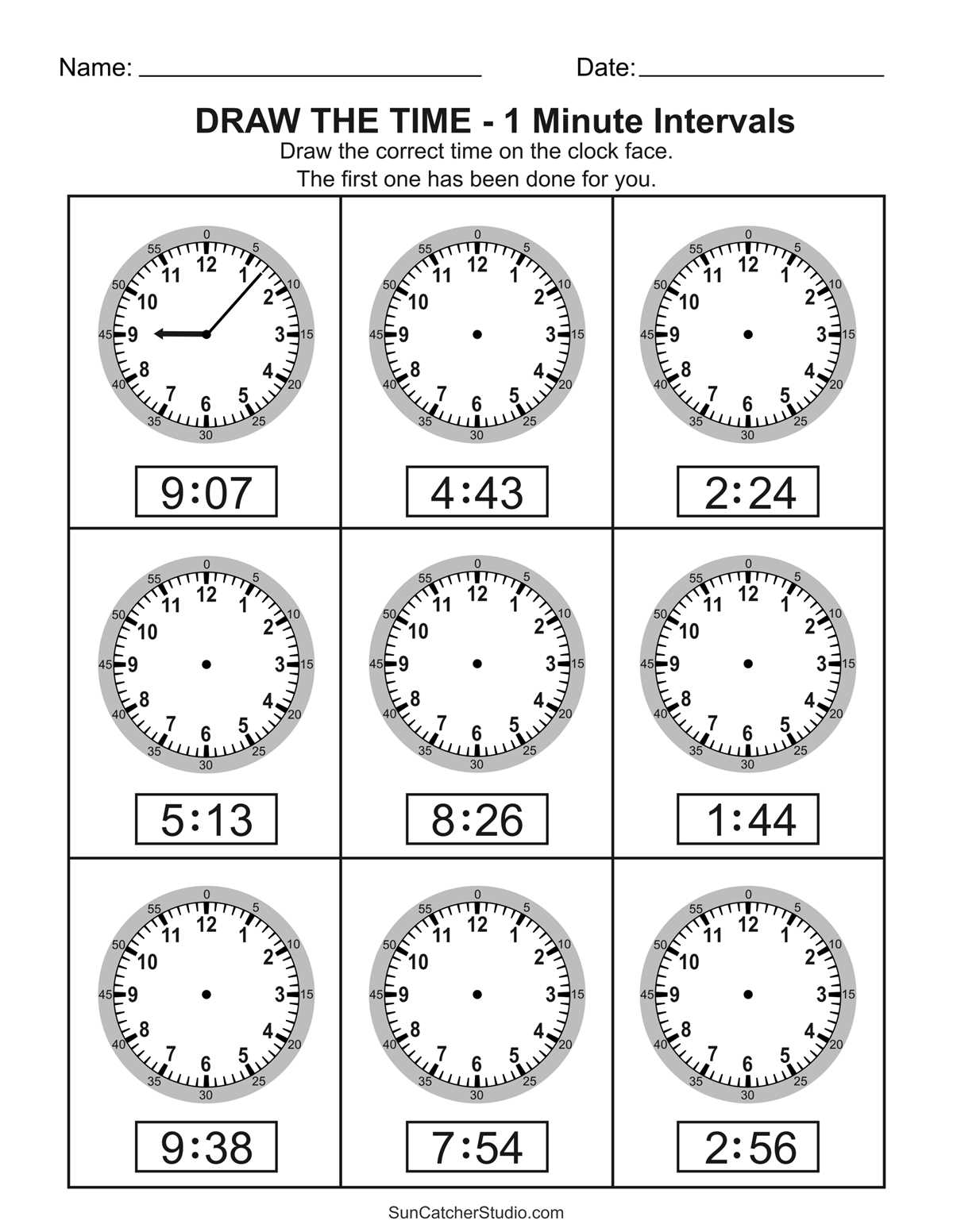 printable clocks for teaching time