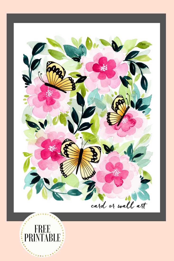 printable colorful butterfly
