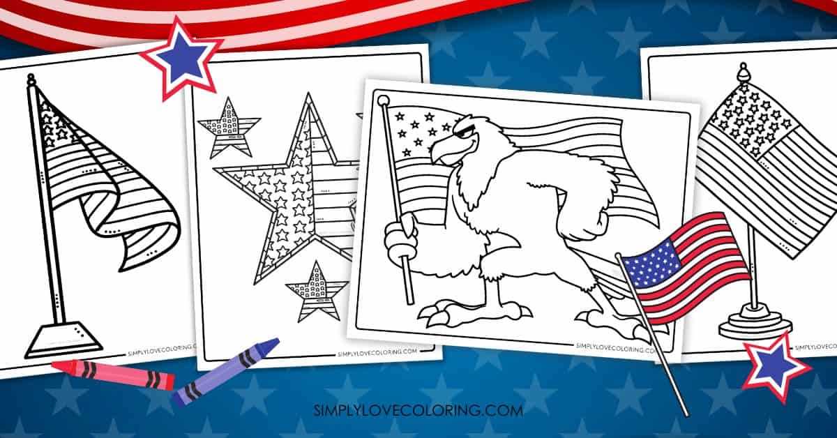 printable coloring american flag