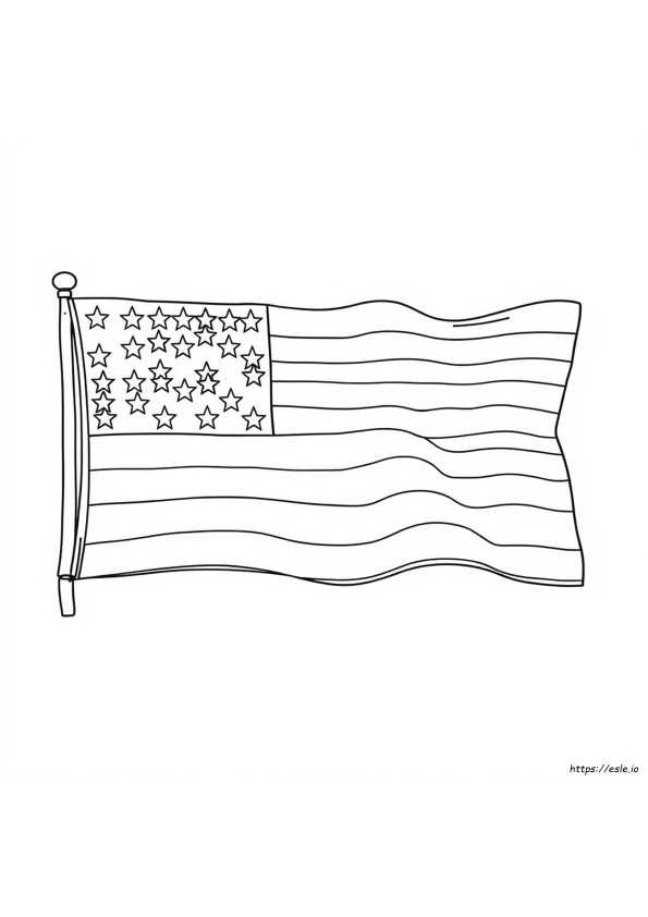 printable coloring american flag