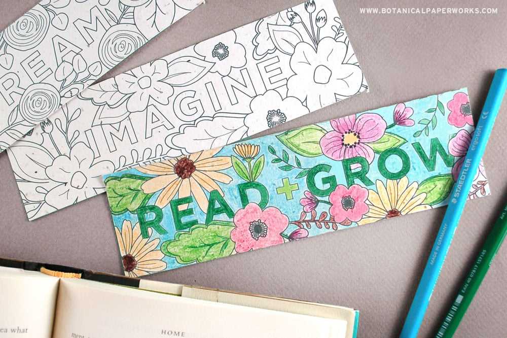printable coloring bookmark