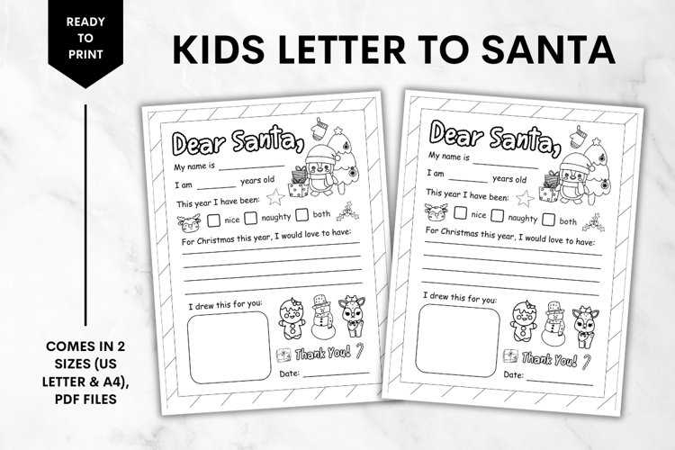 printable coloring letter to santa template