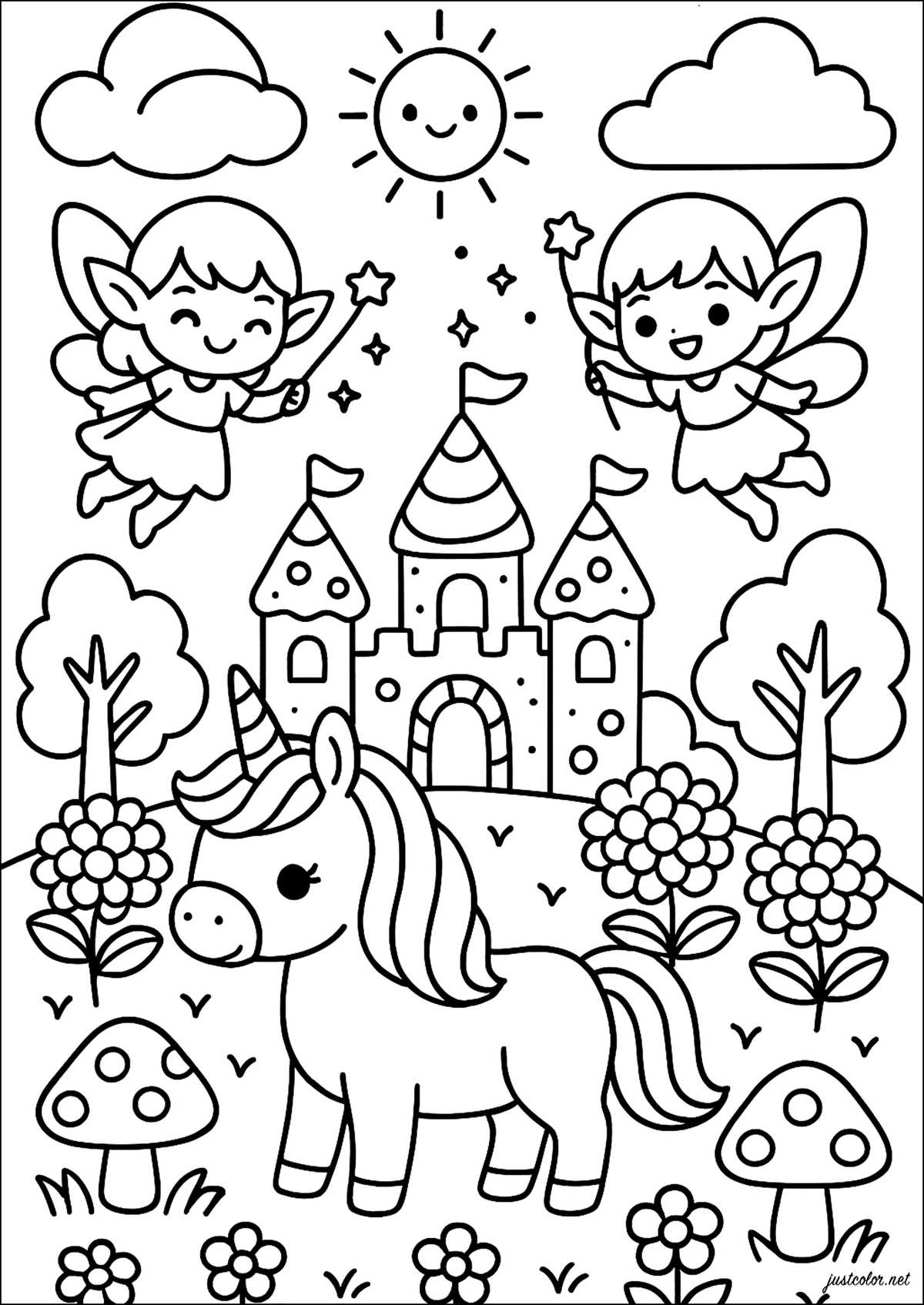 printable coloring pages castles