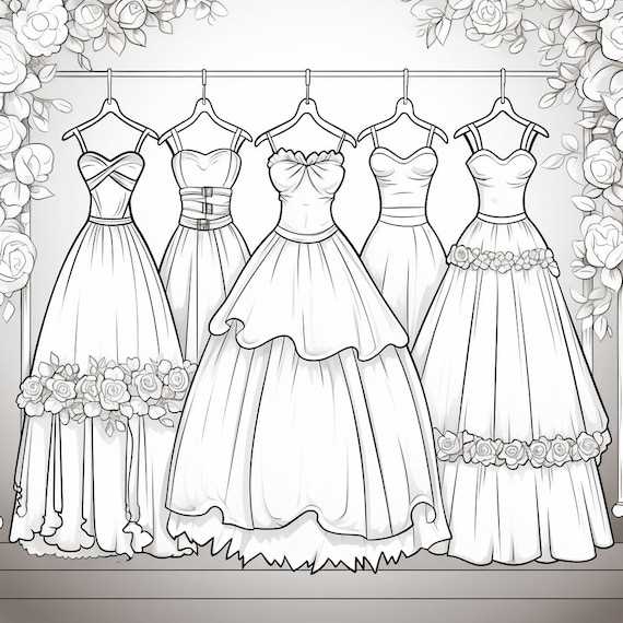 printable coloring pages dresses