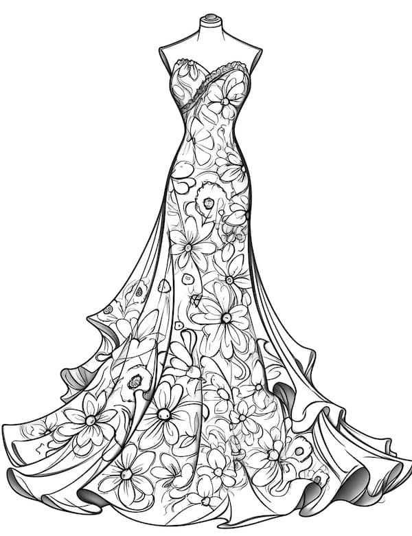 printable coloring pages dresses