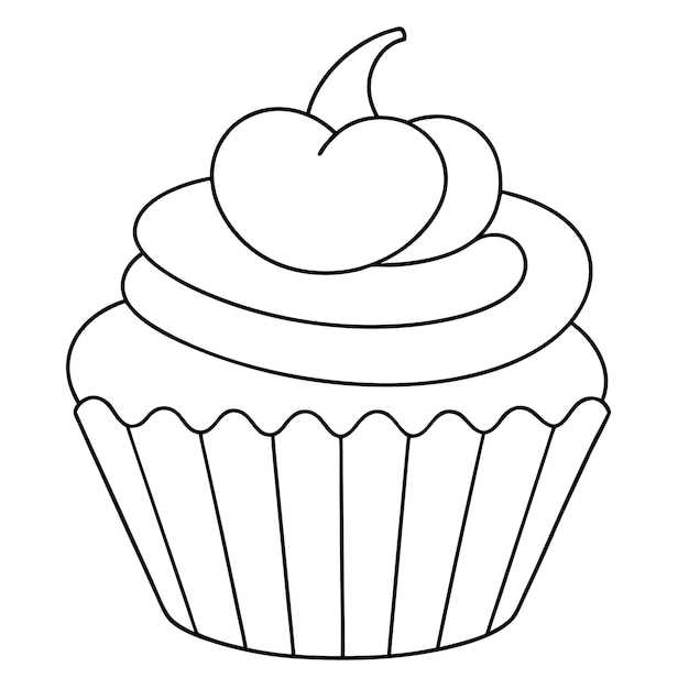 printable cupcake outline