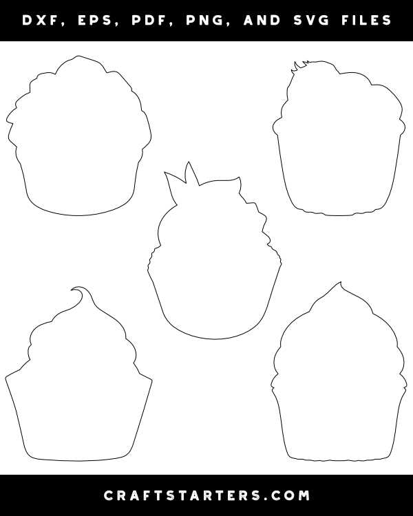printable cupcake outline