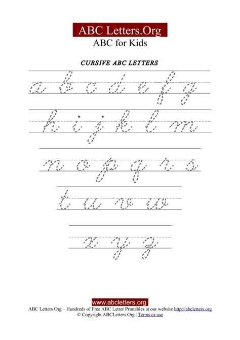 printable cursive alphabet letters