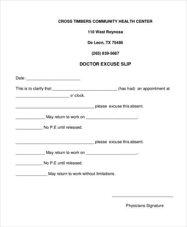 printable doctors note