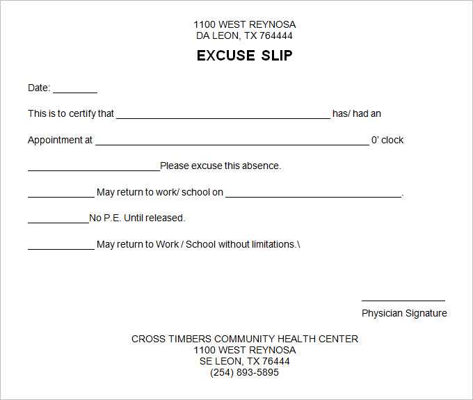printable doctors note for free
