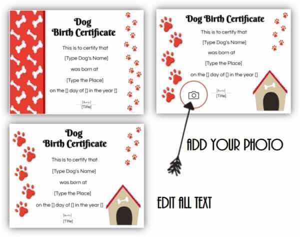 printable dog birth certificates