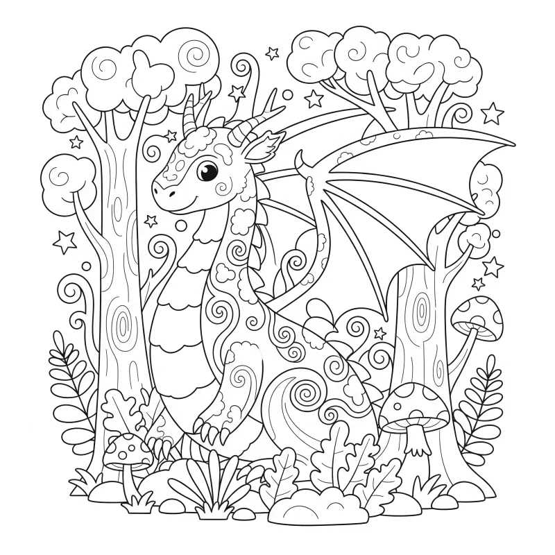 printable dragon coloring