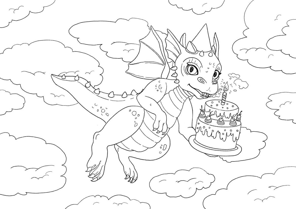printable dragon coloring