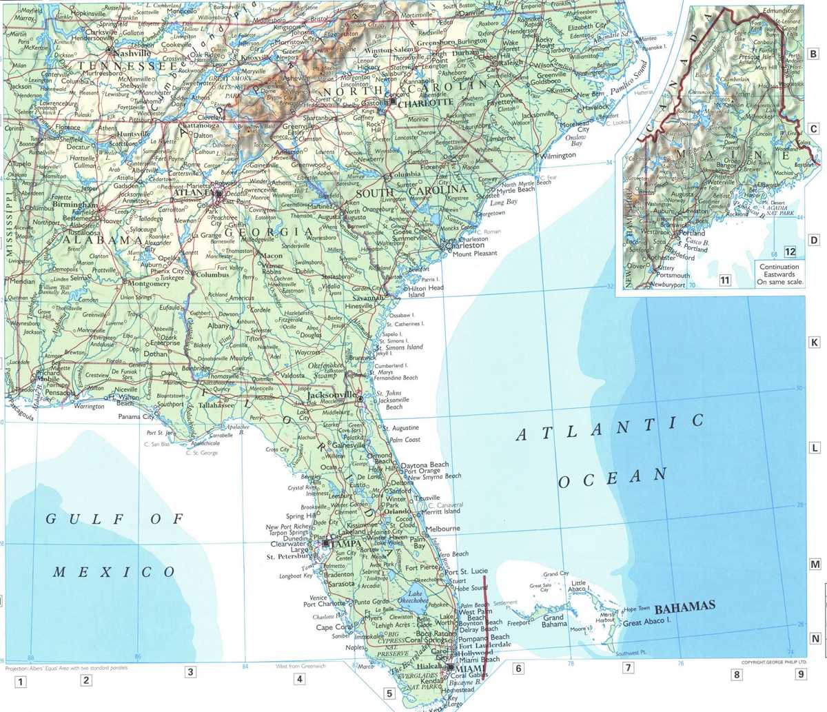 printable eastern us map