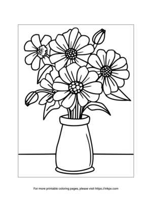 printable easy flower coloring pages