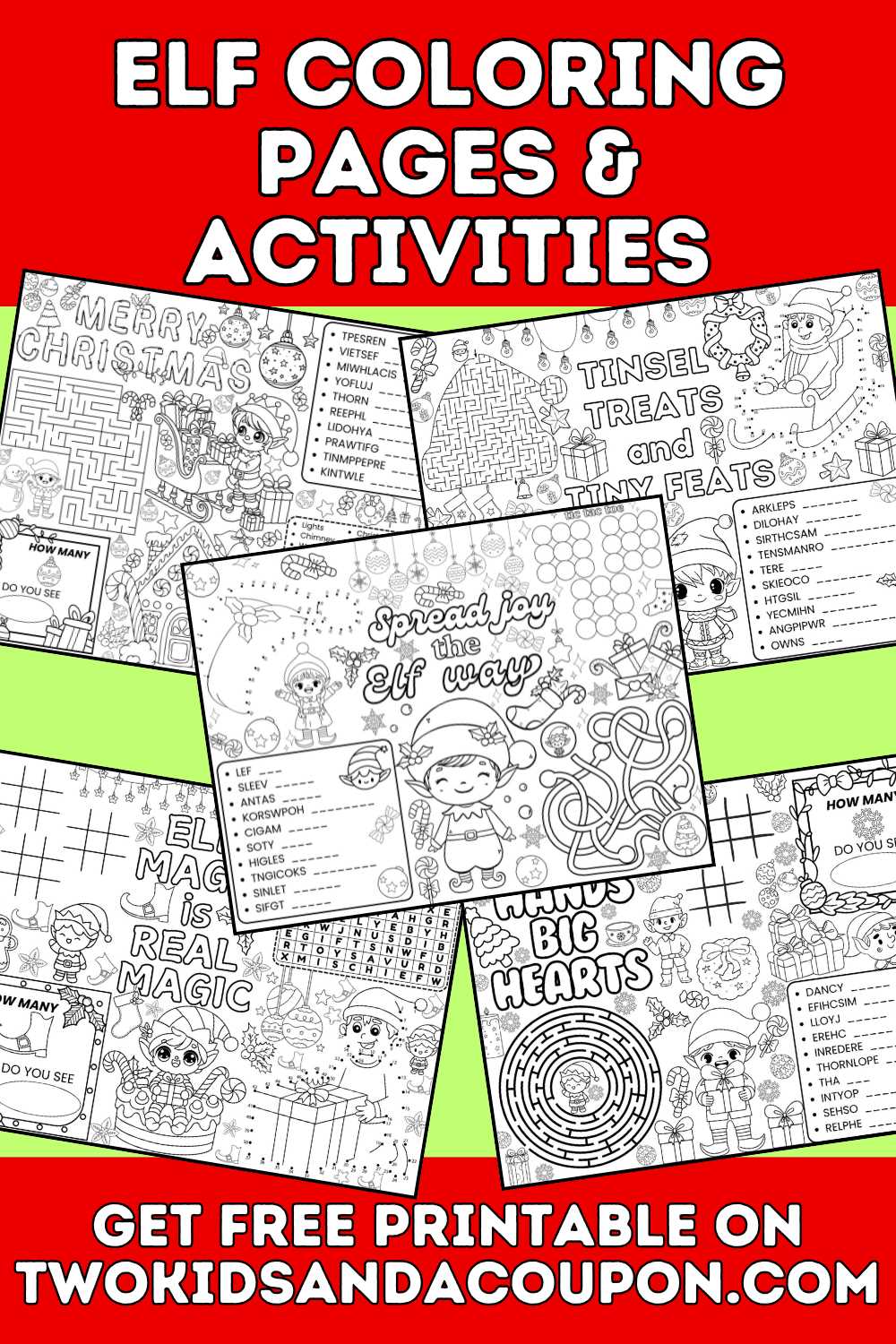 printable elf coloring pages