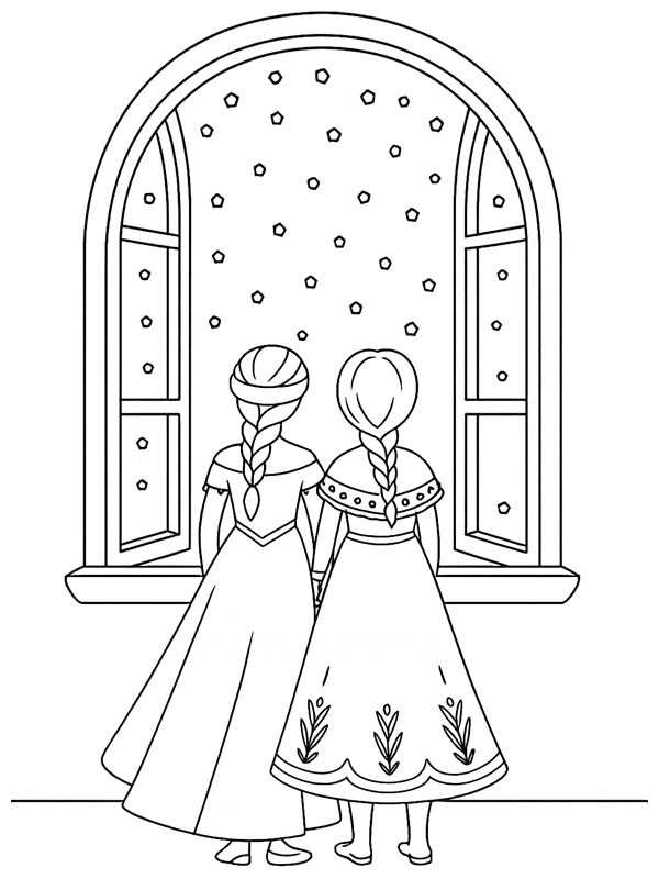 printable elsa and anna coloring pages