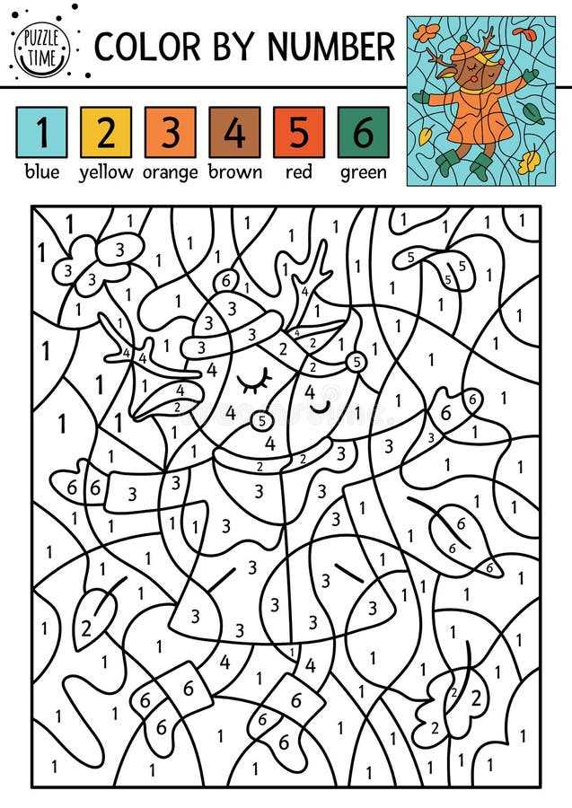 printable fall color by number