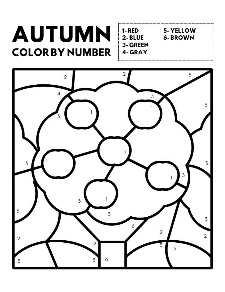 printable fall color by number