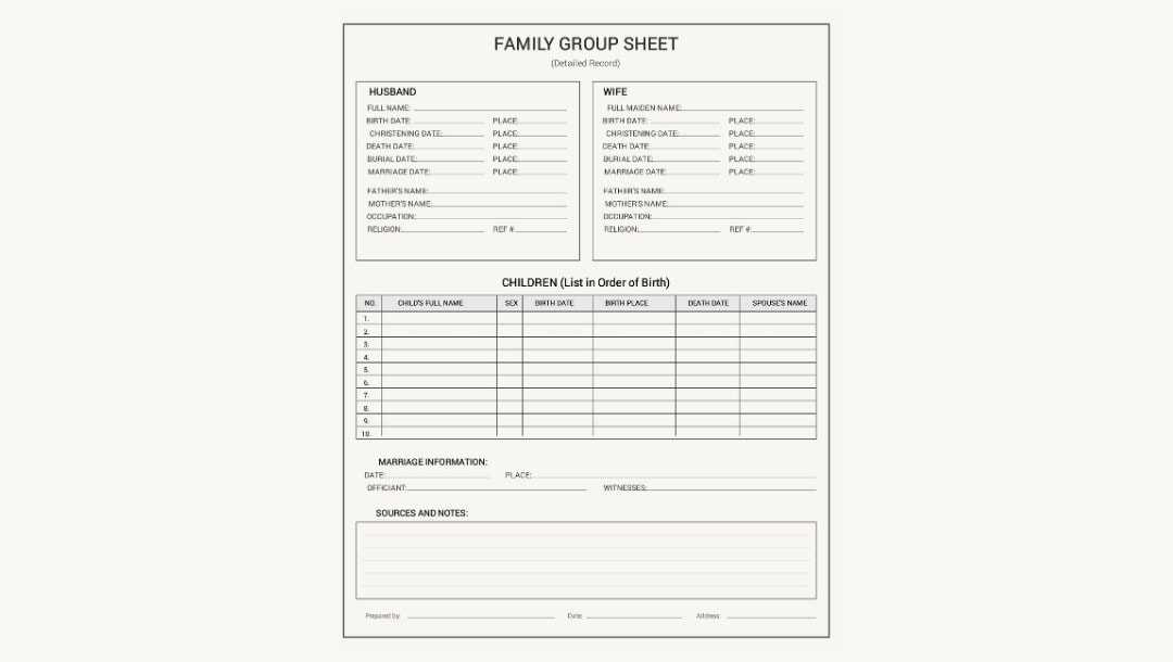 printable family group sheet
