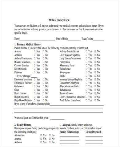 printable family history forms