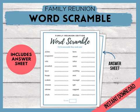 printable family reunion games