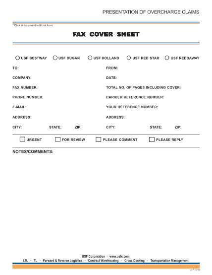 printable fax cover pages