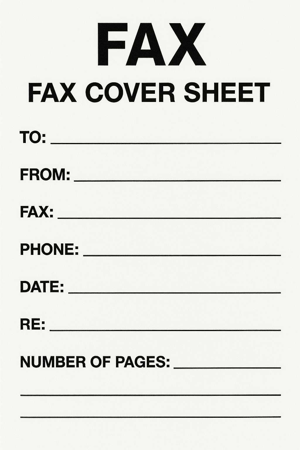 printable fax cover pages