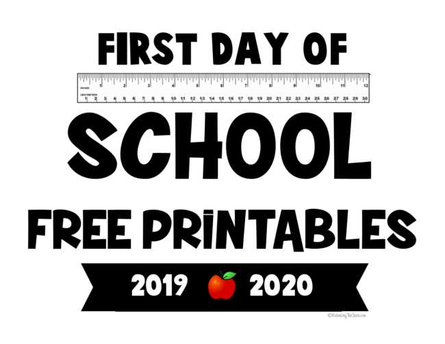 printable first day of school signs