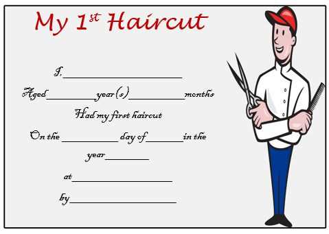 printable first haircut certificate free