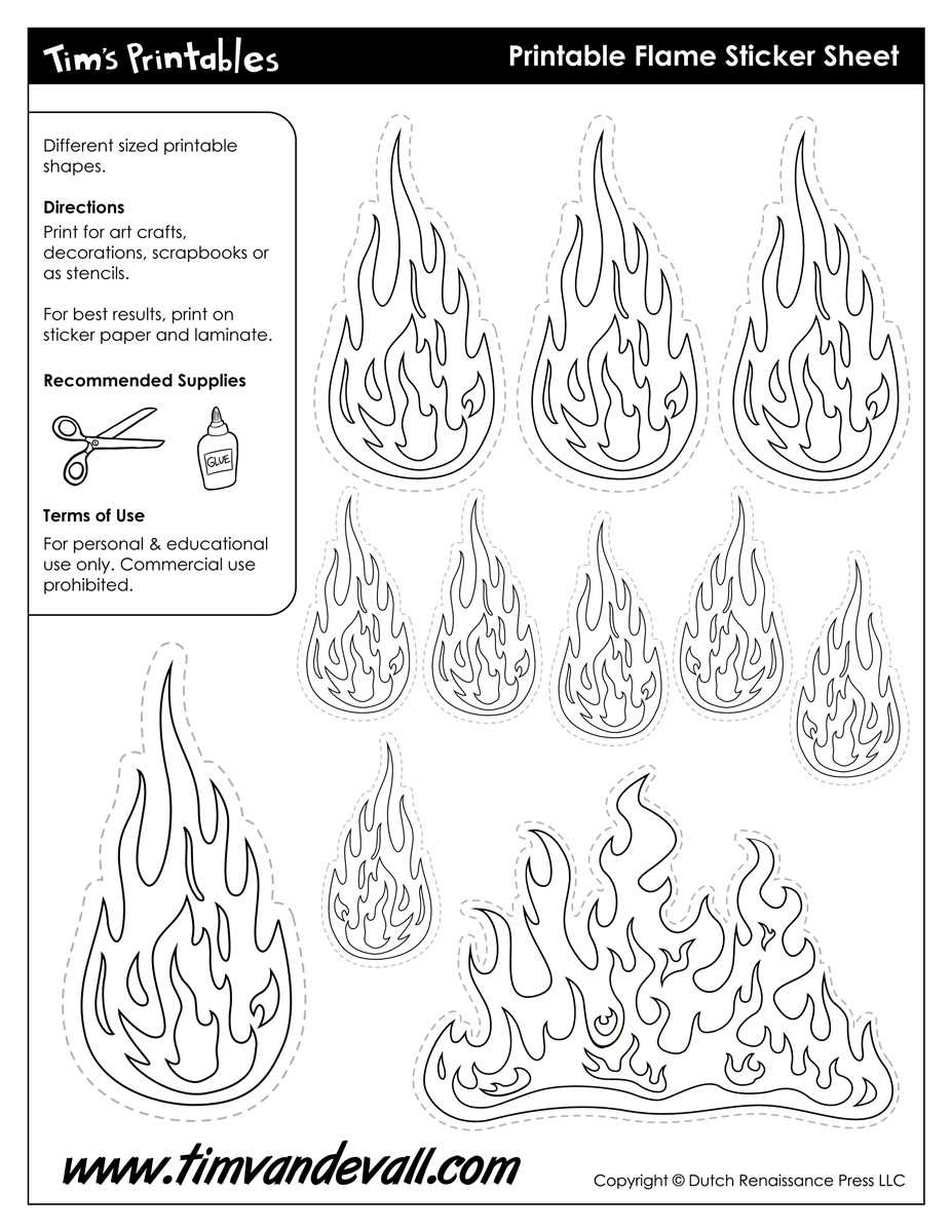 printable flame decals