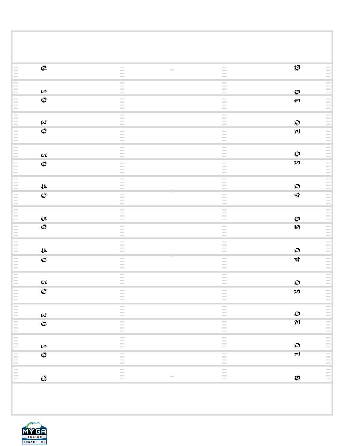 printable football field template