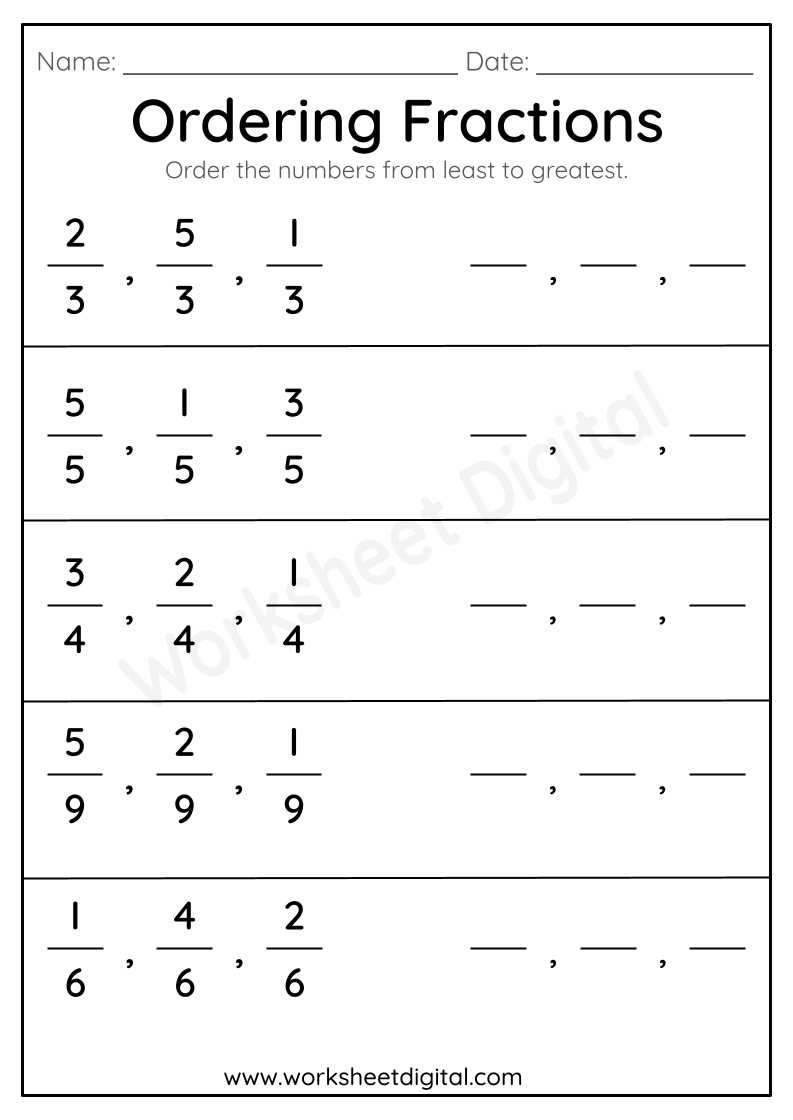 printable fractions worksheets