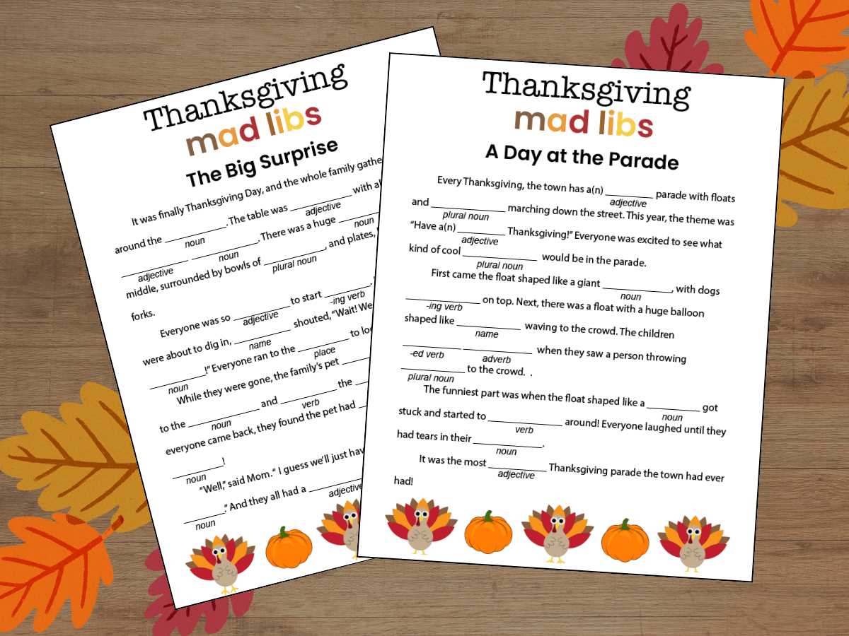 printable free mad libs