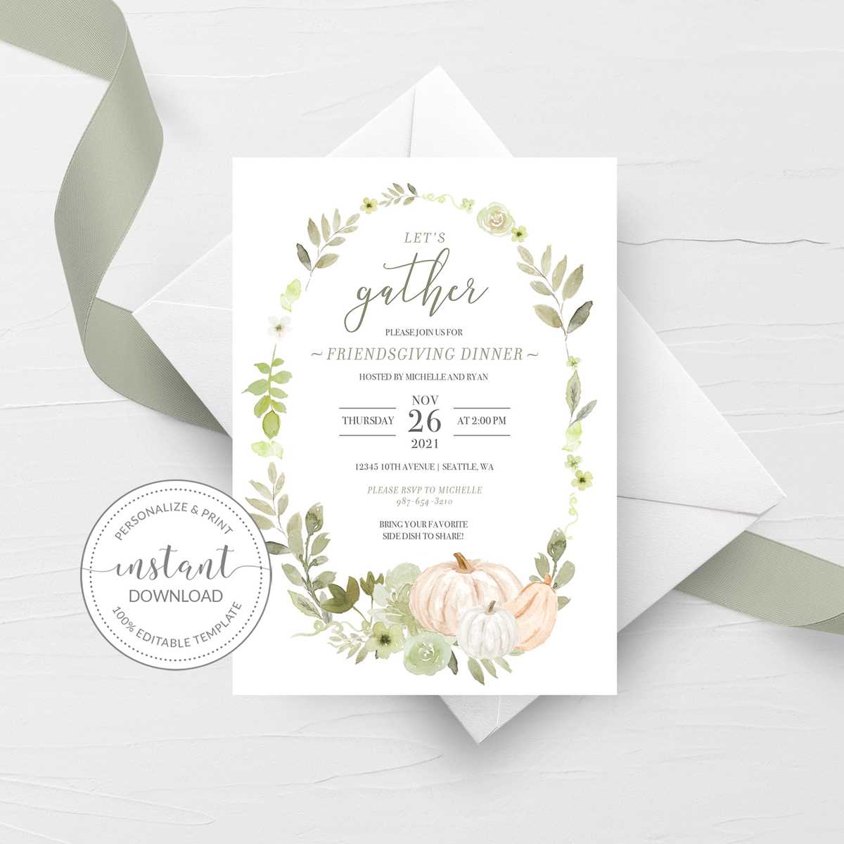 printable friendsgiving invitation