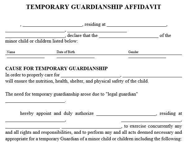 printable guardianship form