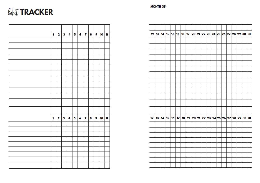 printable habit tracker free