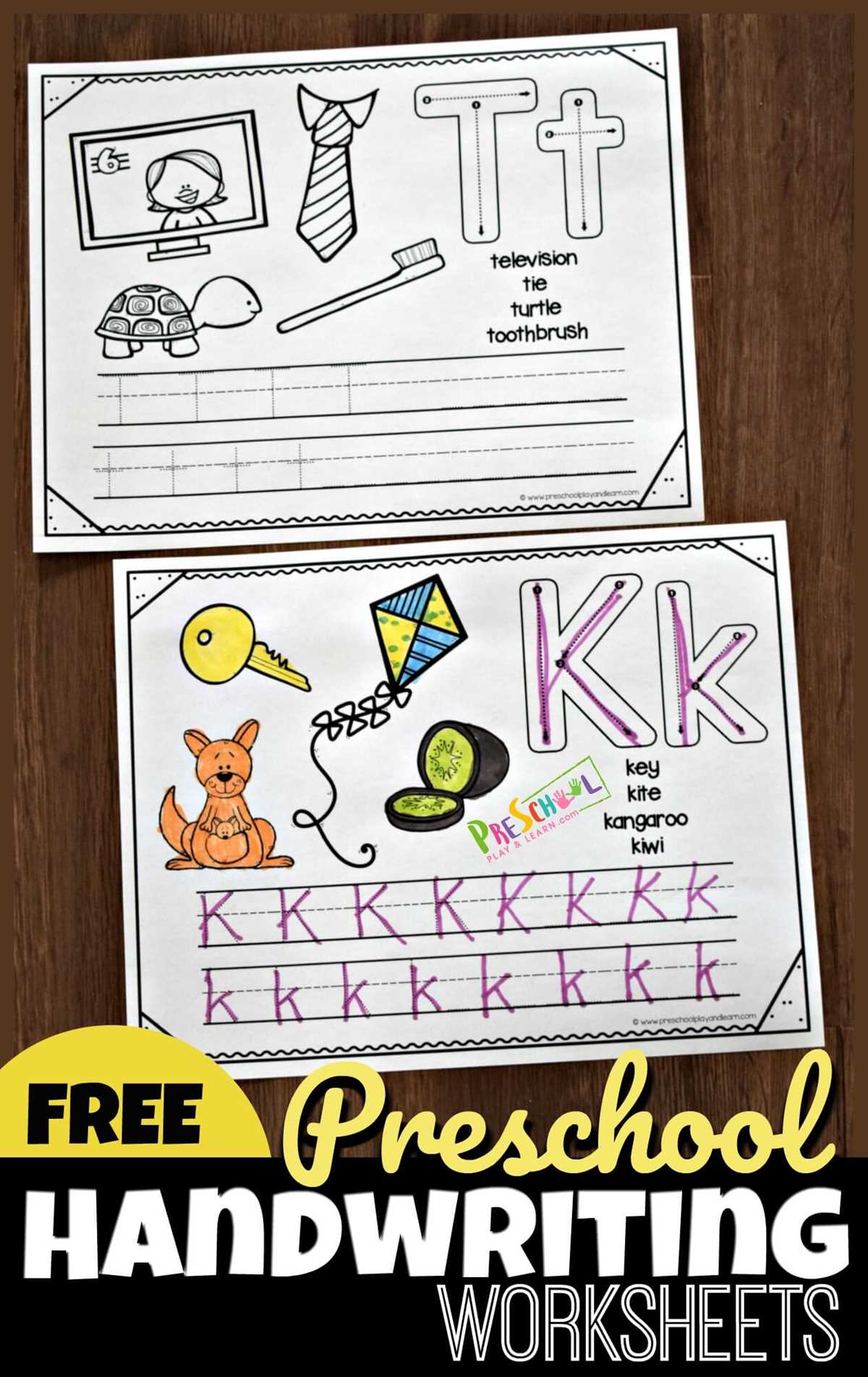 printable handwriting worksheets for kindergarten free