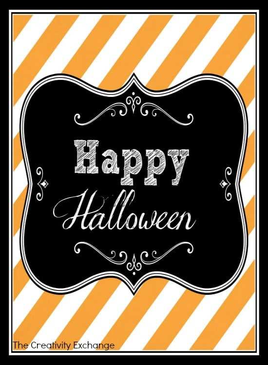 printable happy halloween signs