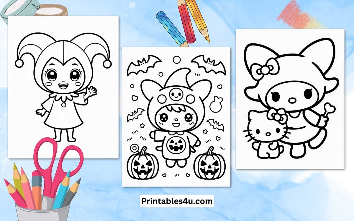 printable hello kitty halloween coloring pages