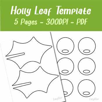printable holly leaf template