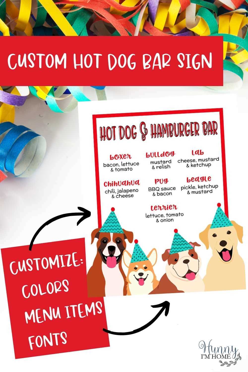 printable hot dog bar